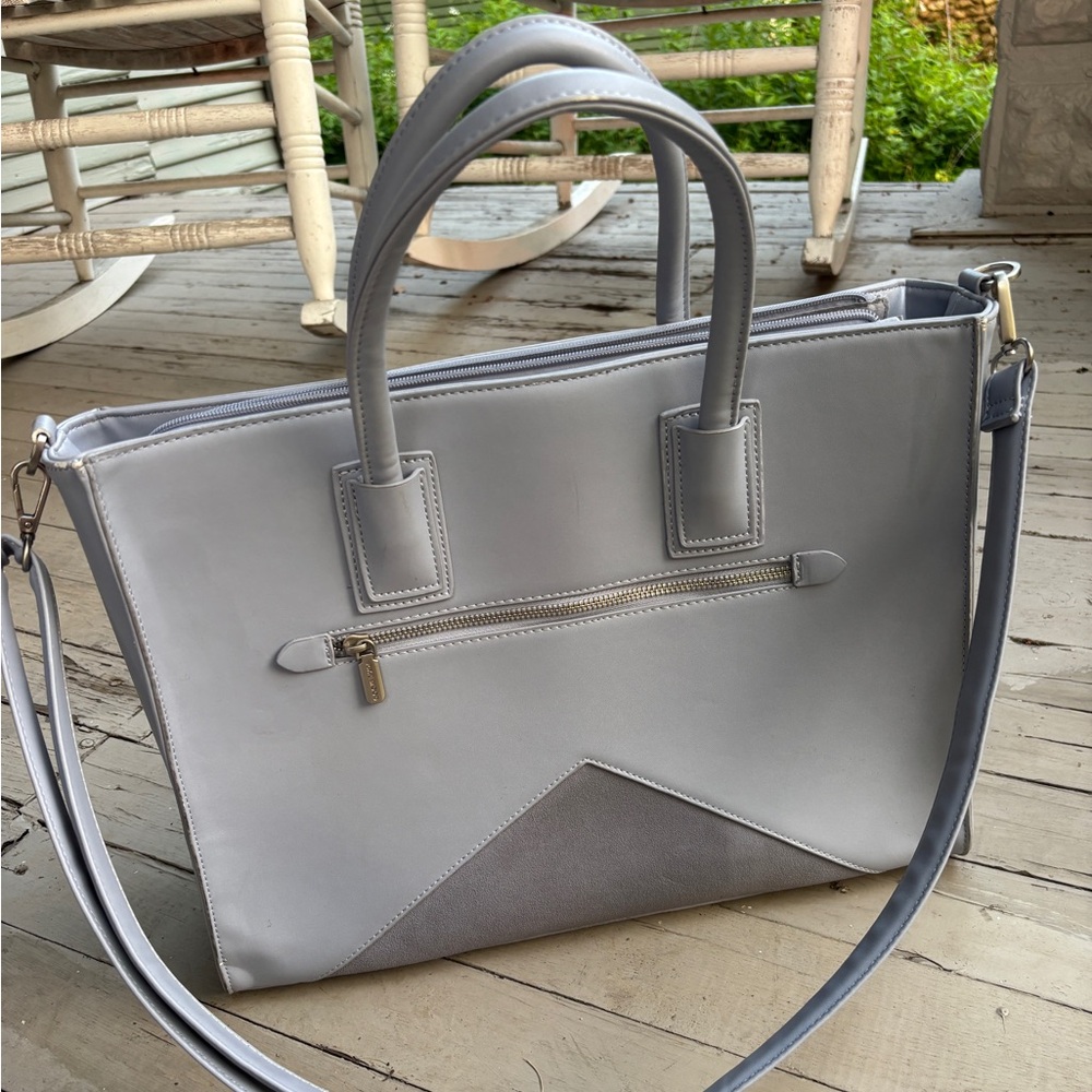 Briefcase Laptop Bag Vegan Leather Lavender Purple Pixie Mood Greta Work Tote